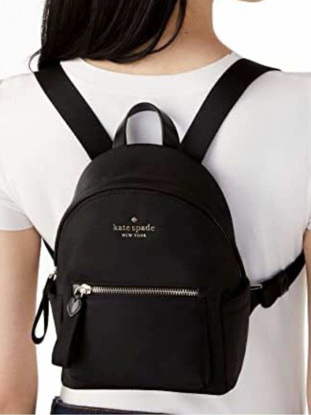 kate spade Black Mini Backpack with Gold Logo